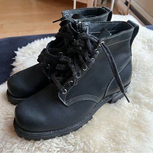 Dayton Black Lace Up Leather Boots